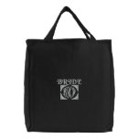 BRIDE- Fancy Embroidered Monogram Initials Tote