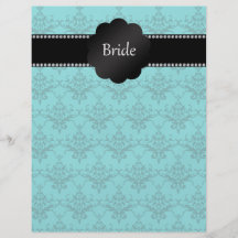 Bride gifts turquoise damask flyers