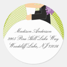 Bride & Groom Address Label Sticker