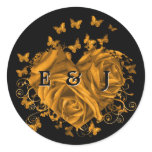 Bride & Groom Butterflies Swirls Teal Black &White stickers