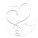 Bride & Groom Heart Stickers