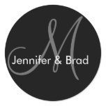 Bride Groom Names Monogram Wedding Sticker