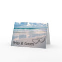 Bride & Groom Names Written in the Sand cards