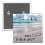 Bride & Groom Names Written in the Sand Pins