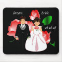 "Bride & Groom Red Rose I" Mousepad