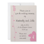 Bride Groom Silouette with Hearts Invitation