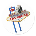 Bride & Groom sitting  on Las Vegas Sign Sticker