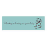 Bride&Groom Teal Favour Tag business cards