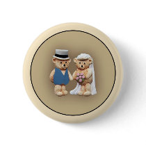 Bride & Groom Teddy Bears buttons