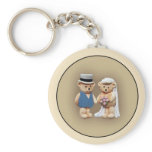 Bride & Groom Teddy Bears Key Chain