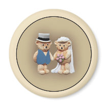 Bride & Groom Teddy Bears magnets