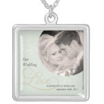 Bride & Groom Wedding Photo Pendant Necklace