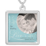 Bride & Groom Wedding Photo Pendant Necklace
