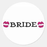 Bride (Lips Kiss) Round Stickers