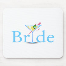 Bride Martini Blue Mouse Pad