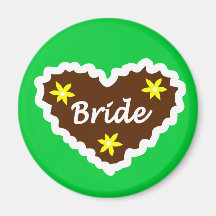 Bride Oktoberfest Heart Design Magnets