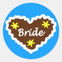 Bride Oktoberfest Heart Design Stickers