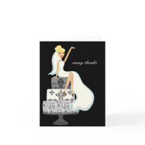 Bride On A Wedding Cake Thank You Notes