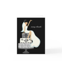 Bride On A Wedding Cake Thank You Notes