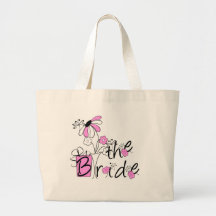 Bride Pink and Black Flowers Tshirts and Gifts Bags