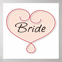 Bride Pink Heart Posters