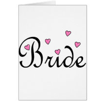 Bride Pink Hearts Card