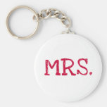 Bride Red Text Mrs. Keychain