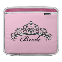 Bride Tiara iPad Sleeve (pink background)