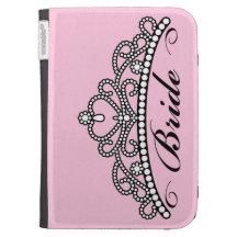 Bride Tiara Kindle Case (pink background)