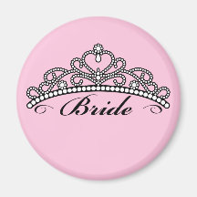 Bride Tiara Magnet (pink background)