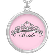 Bride Tiara Necklace (pink background)