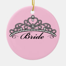 Bride Tiara Ornament (pink background)