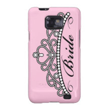 Bride Tiara Samsung Galaxy Case (pink background)