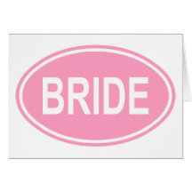 Bride Wedding Oval Pink Greeting Card