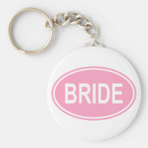Bride Wedding Oval Pink Keychains
