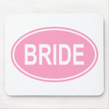Bride Wedding Oval Pink Mouse Mat