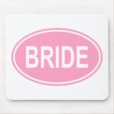 Bride Wedding Oval Pink Mouse Mat by TeeShirtsTShirts