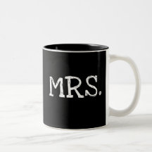 Bride White Text Mrs. Mugs