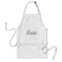 Bride with bling apron