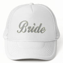 Bride with bling mesh hats