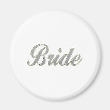 Bride with bling refrigerator magnets