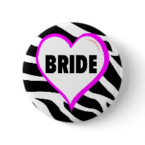 Bride Zebra Stripes Buttons