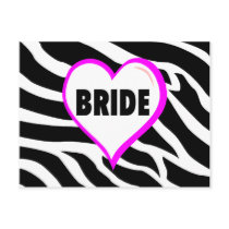 Bride Zebra Stripes Postcard