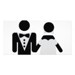 bridegroom and bride marriage icon photo cards