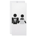 bridegroom and bride marriage icon full color rack card