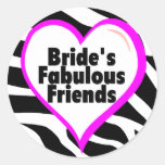 Brides Fabulous Friends Zebra Stripes Stickers
