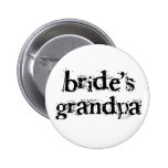 Bride's Grandpa Black Text Pinback Button