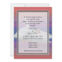 bride's parents invitation, two white geese