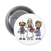 Brides Parents Wedding Day Before Ceremony Pinback Button