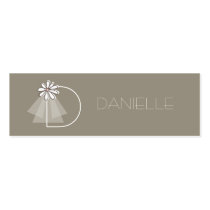 Bride's Veil Daisy Flower Monogram Bridal Gift Tag Business Cards